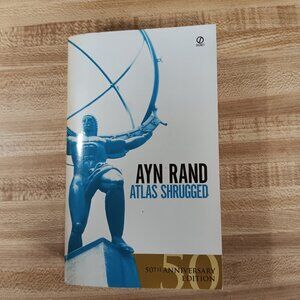 ATLAS SHRUGGED Ayn Rand Paperback 50th Anniversary Edition Sci Fi Classic VTG